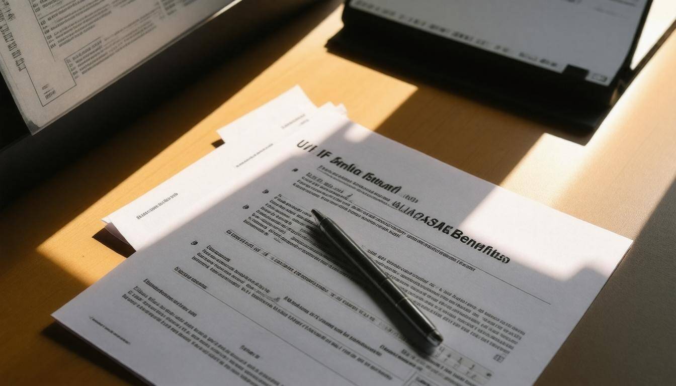 Application forms on desk