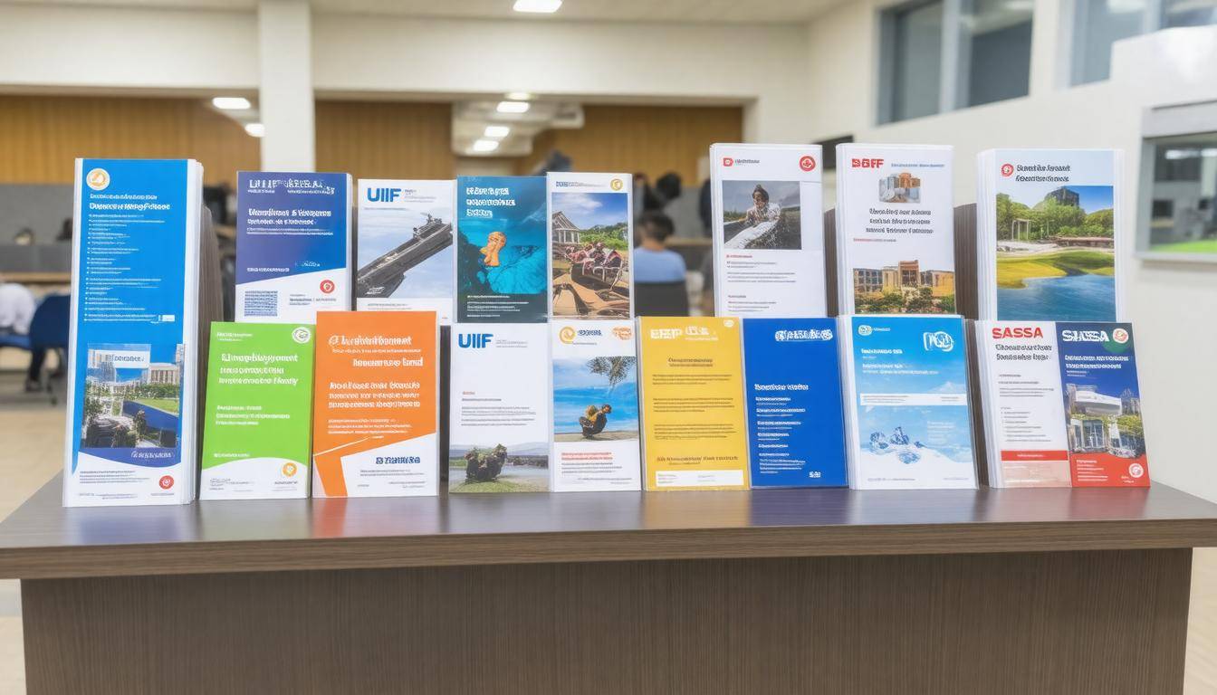 Informational desk setup