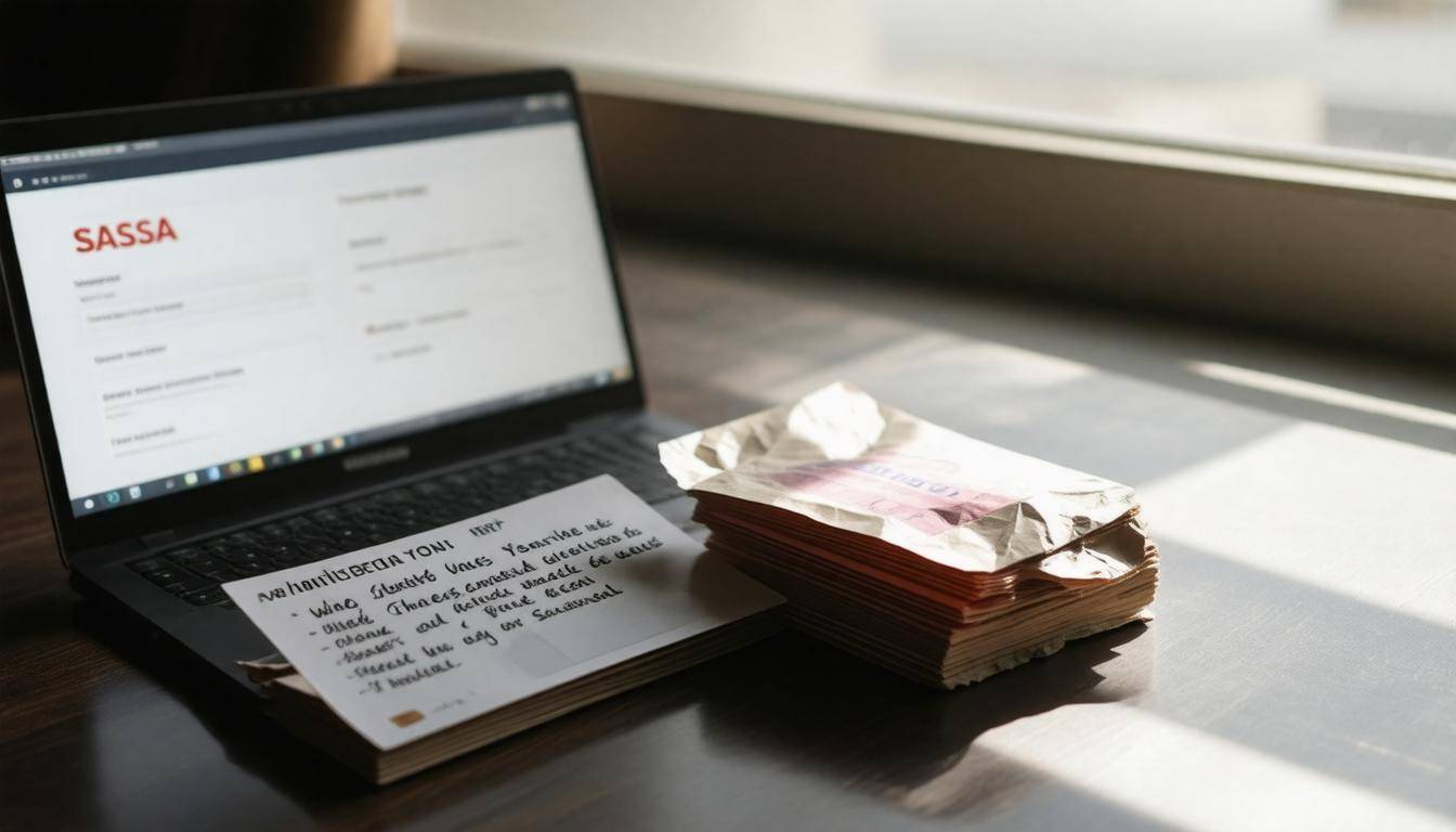 SASSA cards and laptop